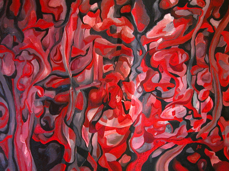 Interior Portrait abstract red